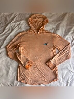 Rustic Blue Hooded Long Sleeve Shirt – Size Small